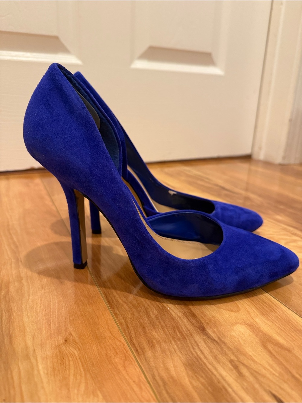 BCBG Royal Blue Suede Pointed-Toe High Heels - Women's Pumps